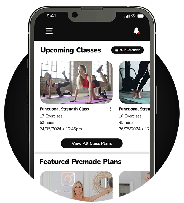 The Class Plan App Upcoming Class Plans page